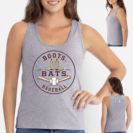Nashville Eagles Boots, Bats & Baseball Women's Cotton Tank