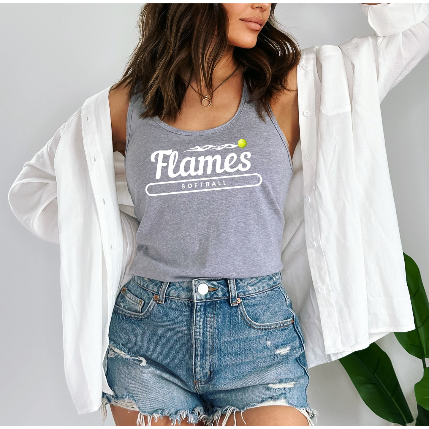 Flames Softball: Racerback Tank Top