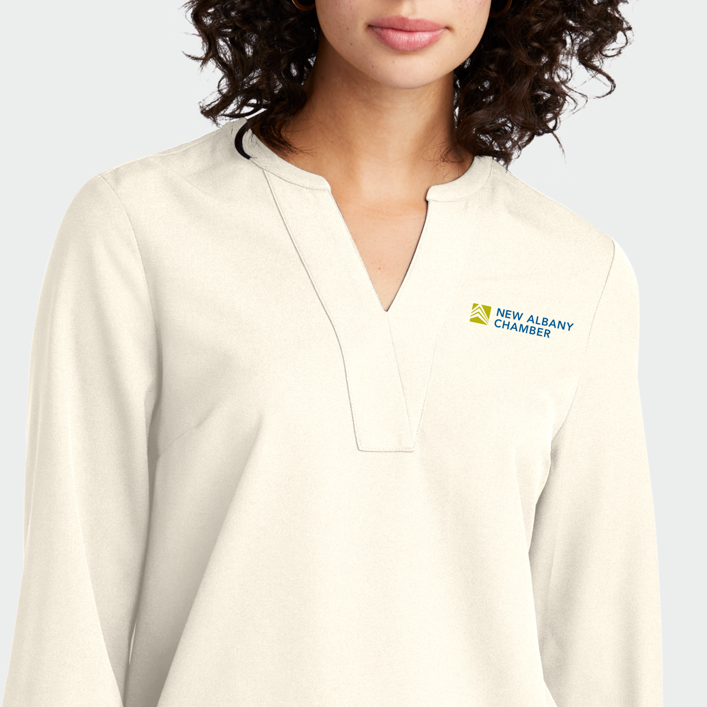 NA Chamber: Stretch Crepe 3/4 Sleeve Blouse