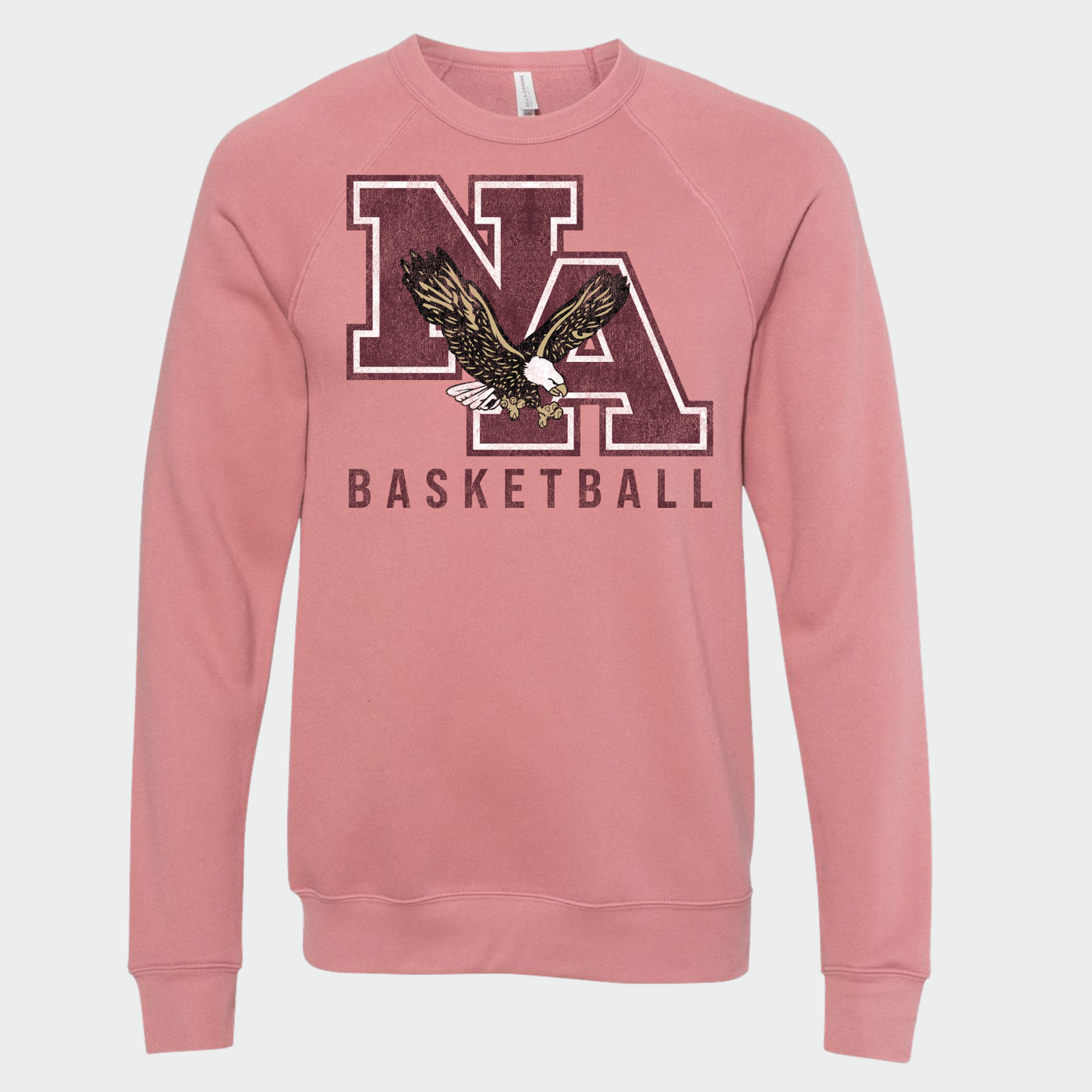 NAGTB: NA Basketball *Distressed Print* Sponge Fleece Crew Sweatshirt