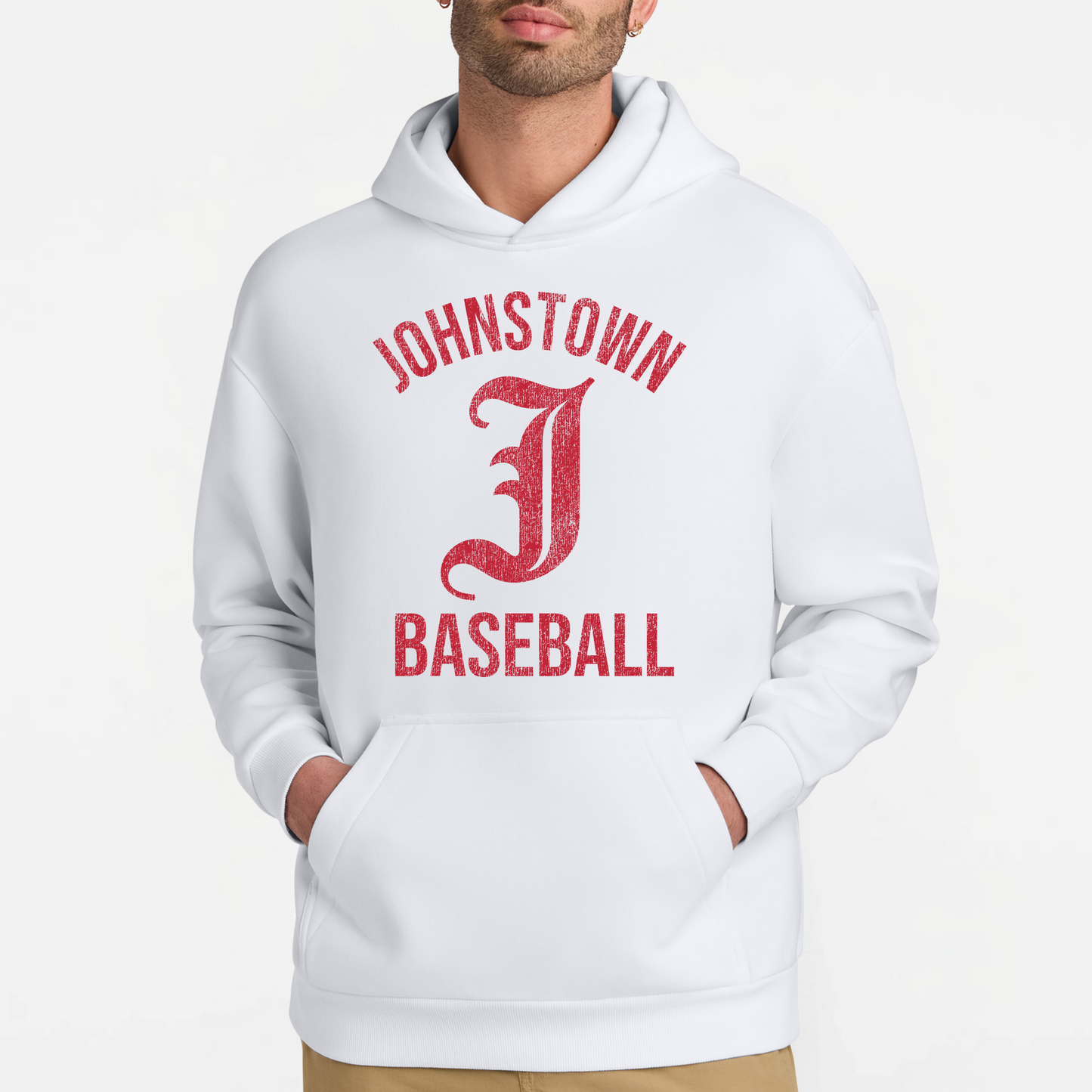 JTB: Old English J Heavyweight Hooded Sweatshirt *Distressed Print*