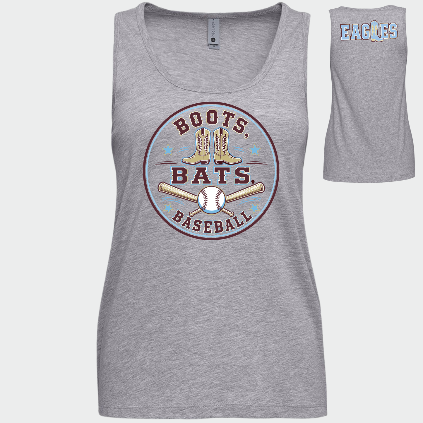 Nashville Eagles Boots, Bats & Baseball Women's Cotton Tank