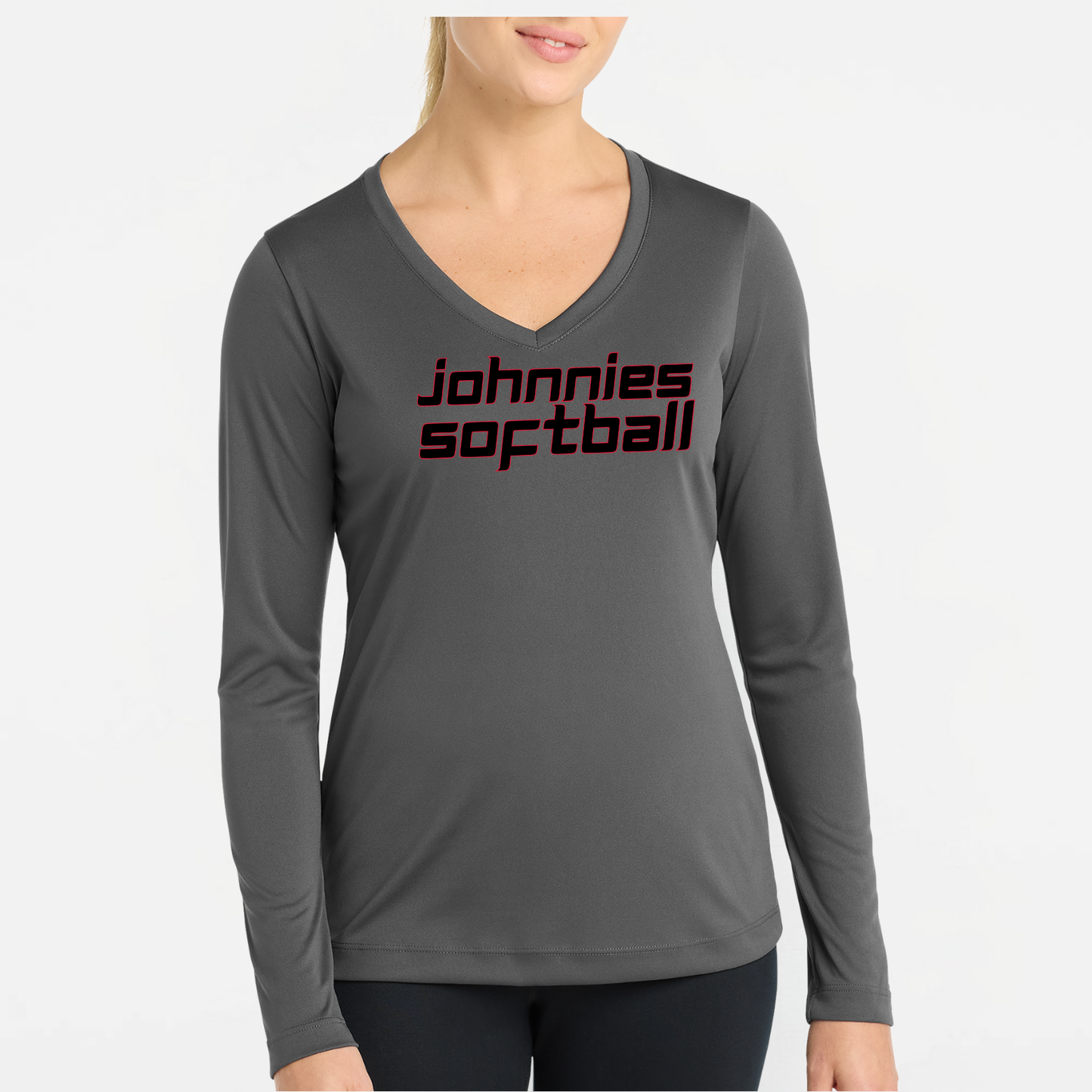 JYAA: Johnnies *Pick Your Sport* Women's Long Sleeve Tech V-Neck T-Shirt