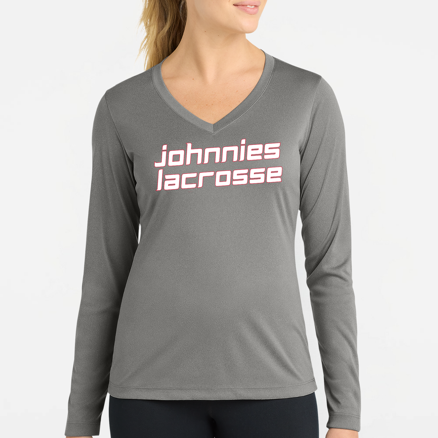 JYAA: Johnnies *Pick Your Sport* Women's Long Sleeve Tech V-Neck T-Shirt