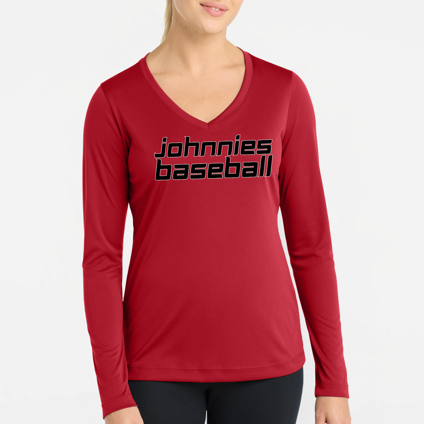 JYAA: Johnnies *Pick Your Sport* Women's Long Sleeve Tech V-Neck T-Shirt