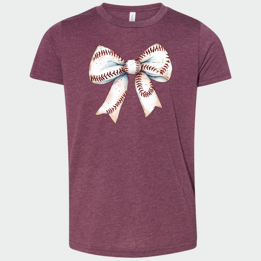 Baseball: Coquette Bow Number T-Shirt *personalized*