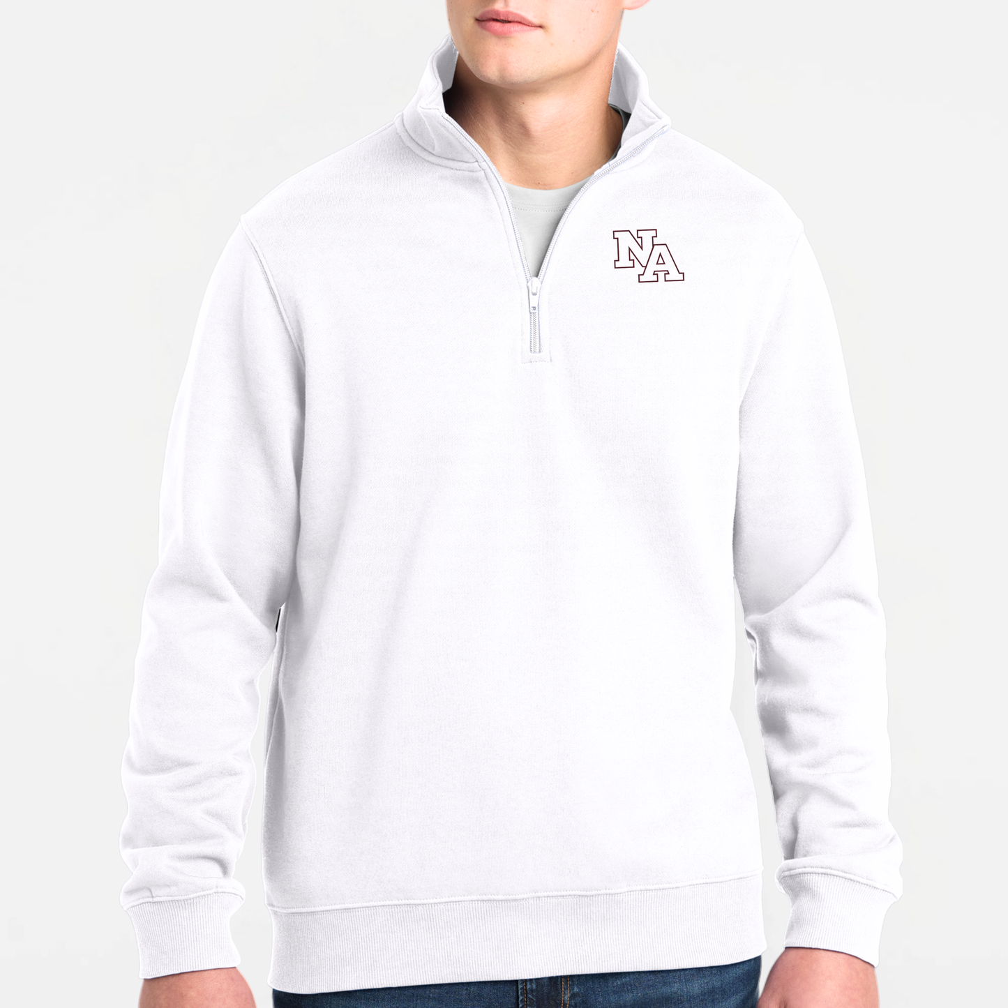 NAPTO: Embroidered, Quarter-Zip Sweatshirt