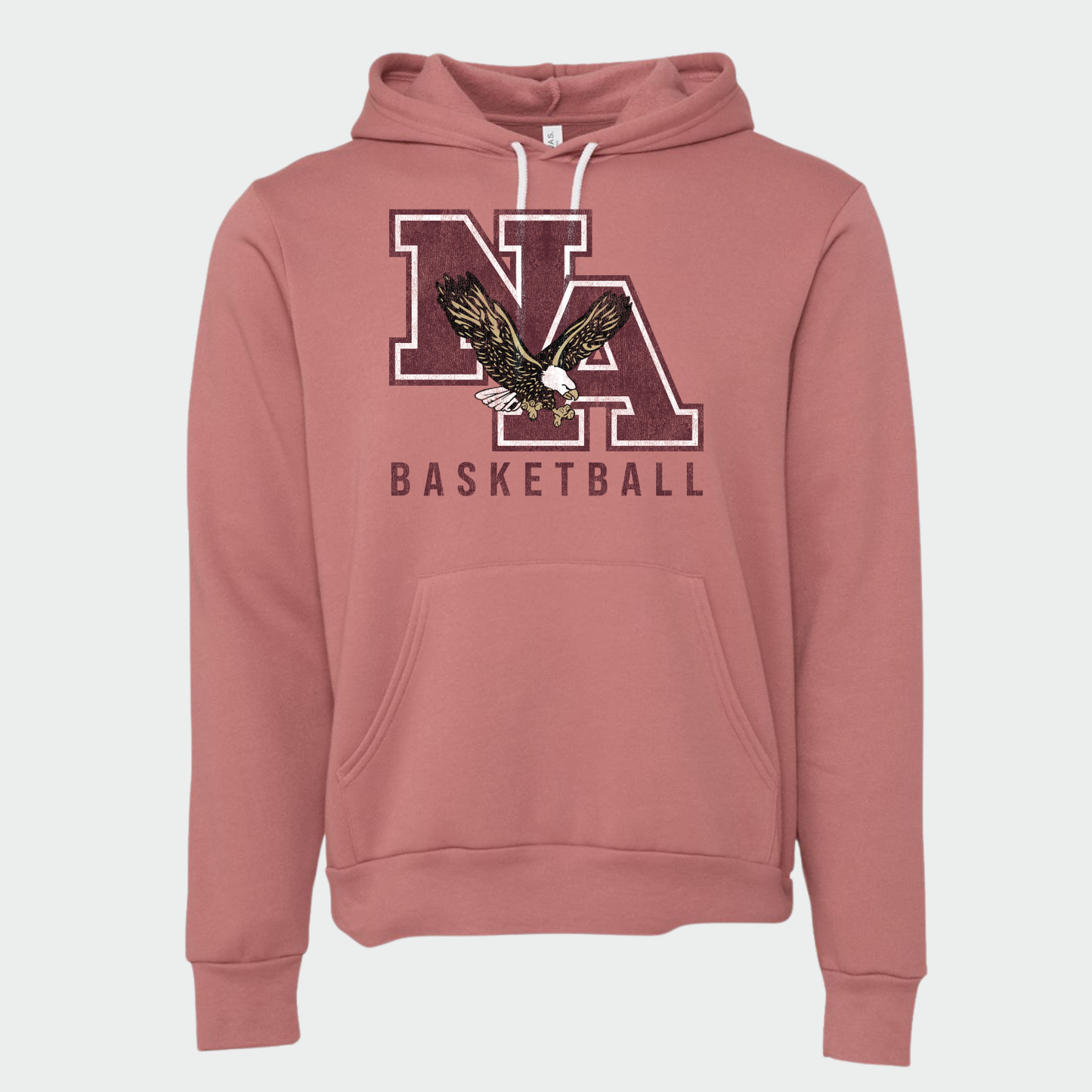 NAGTB: NA Basketball *Distressed Print* Sponge Fleece Hooded Sweatshirt