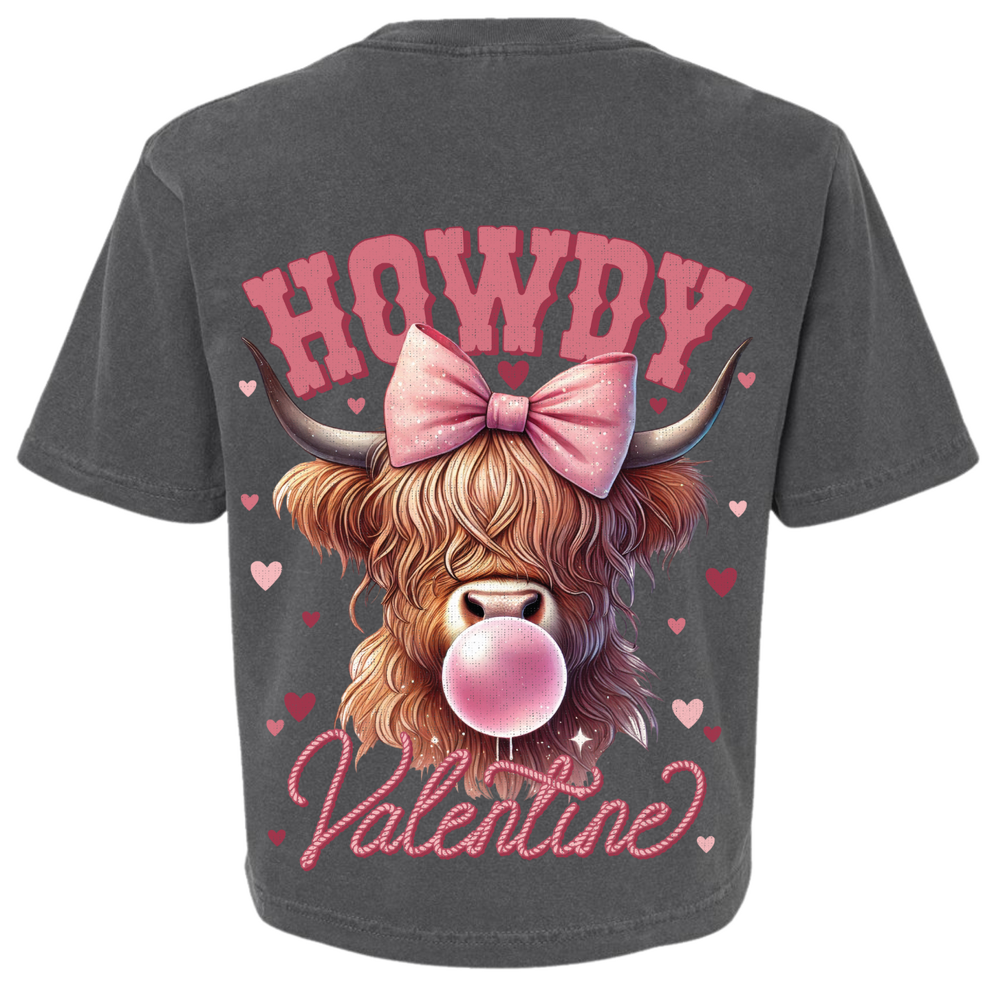 *marketing sample* Howdy Valentine Highland Cow Boxy T-Shirt - size adult medium