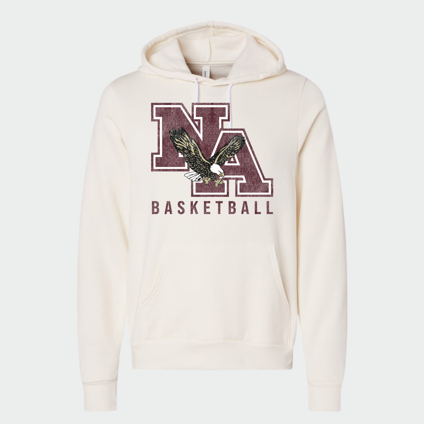 NAGTB: NA Basketball *Distressed Print* Sponge Fleece Hooded Sweatshirt
