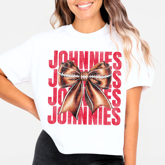 JYAA: Johnnies Football Bow *distressed* Women's T-Shirt