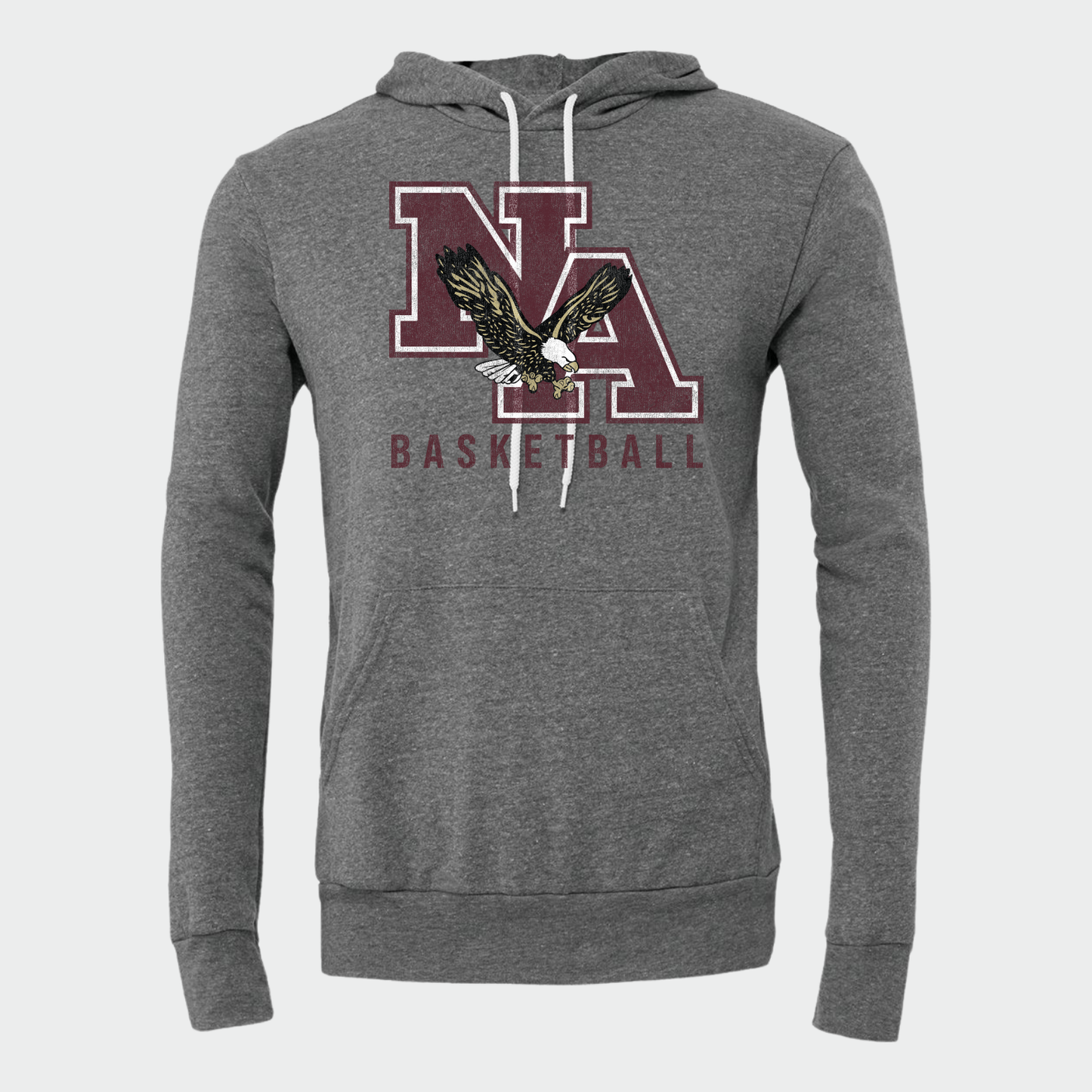 NAGTB: NA Basketball *Distressed Print* Sponge Fleece Hooded Sweatshirt