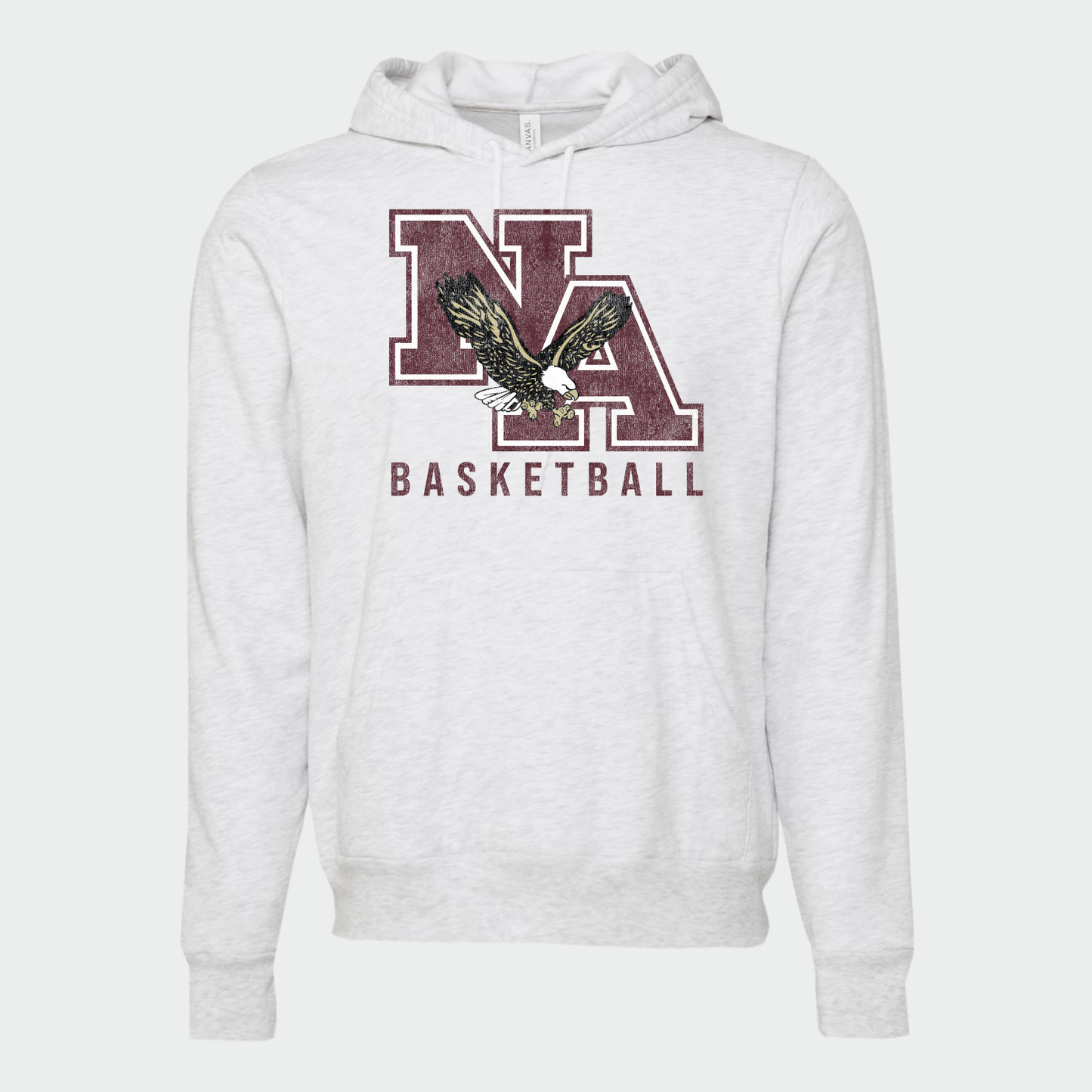 NAGTB: NA Basketball *Distressed Print* Sponge Fleece Hooded Sweatshirt