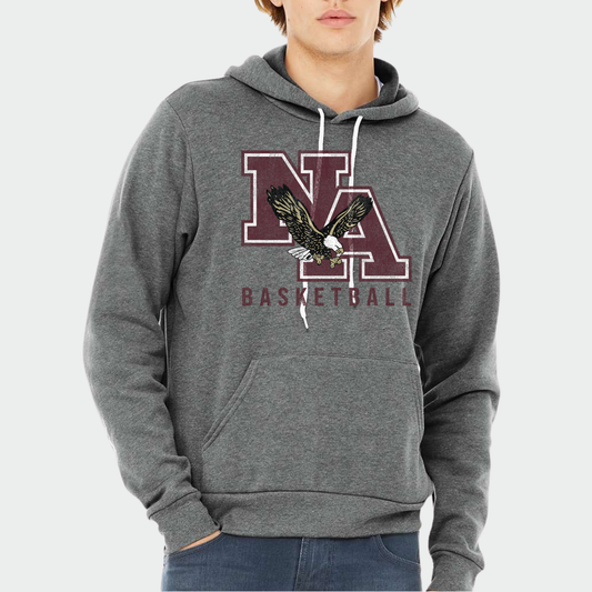NAGTB: NA Basketball *Distressed Print* Sponge Fleece Hooded Sweatshirt
