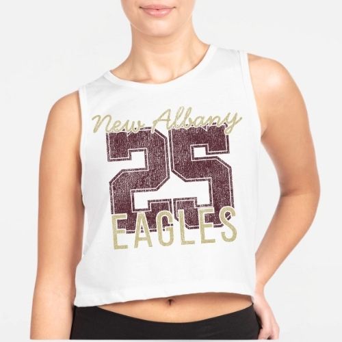 Number Shop: New Albany Eagles Number Women's Festival Crop Tank Top *personalized*