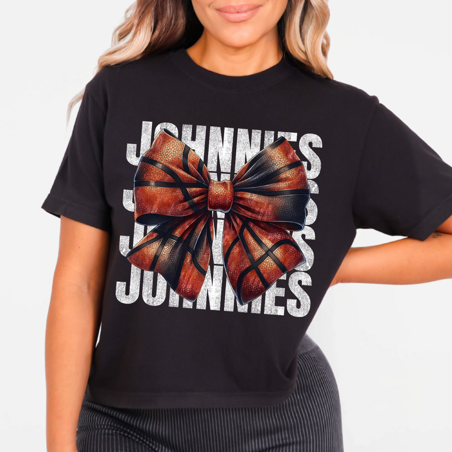 JYAA: Johnnies Basketball Bow *distressed* Women's T-Shirt
