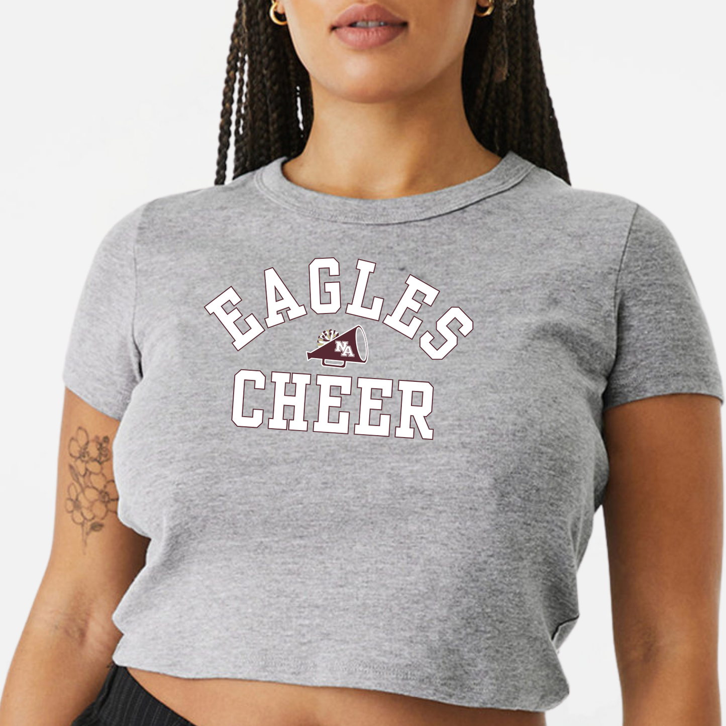 NAYCHEER: Eagles Cheer Microrib Baby Tee