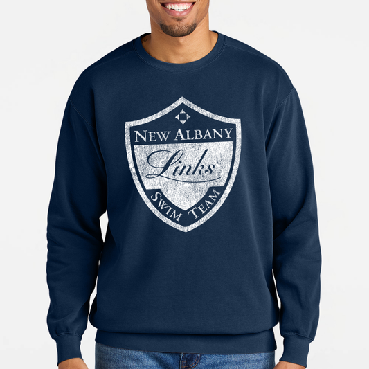 LINKSWIM: Distressed Crest Comfort Colors® Sweatshirt