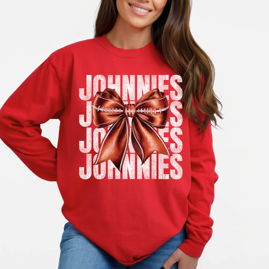 JYAA: Johnnies Football Bow *distressed* Long Sleeve T-Shirt