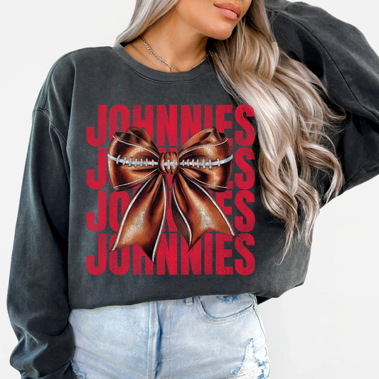 JYAA: Johnnies Football Bow *distressed* Sweatshirt