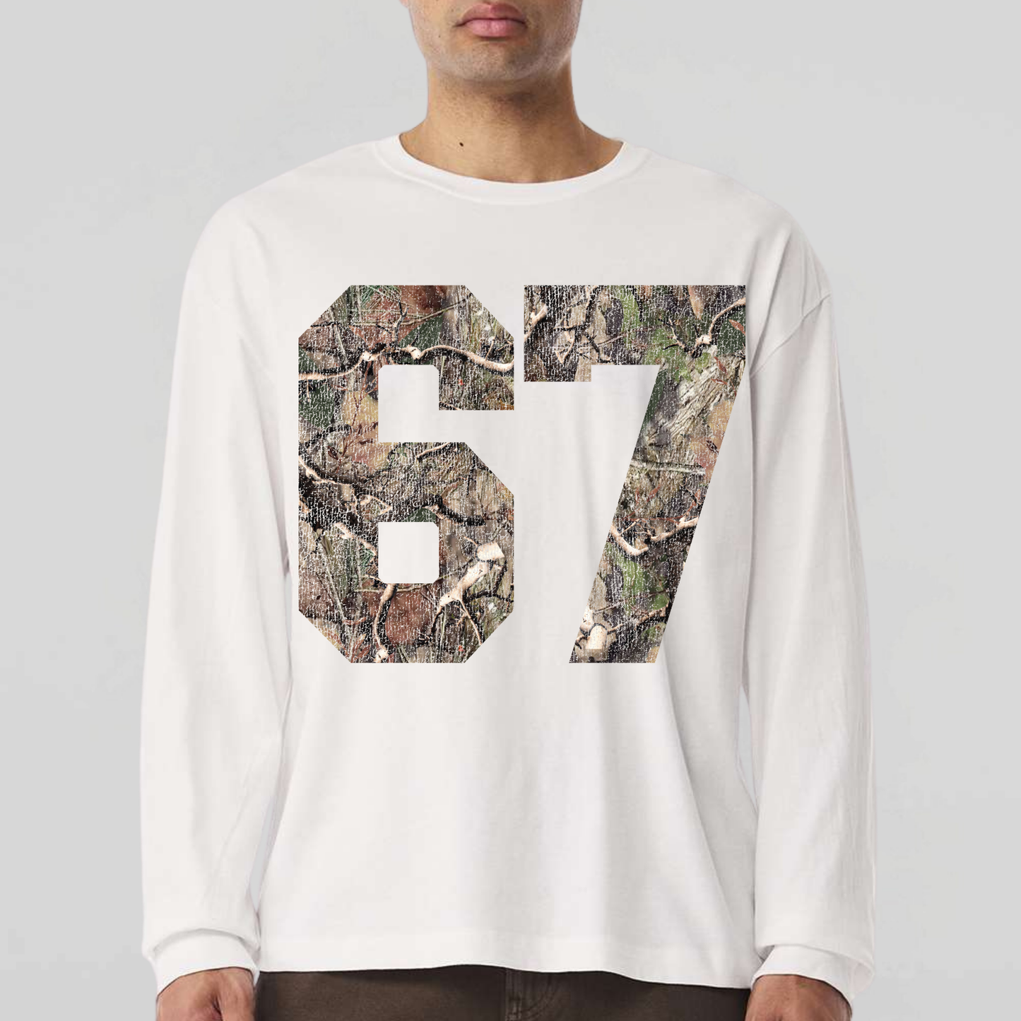 Lucky Number *distressed graphic* 6oz Heavyweight Long Sleeve T-Shirt