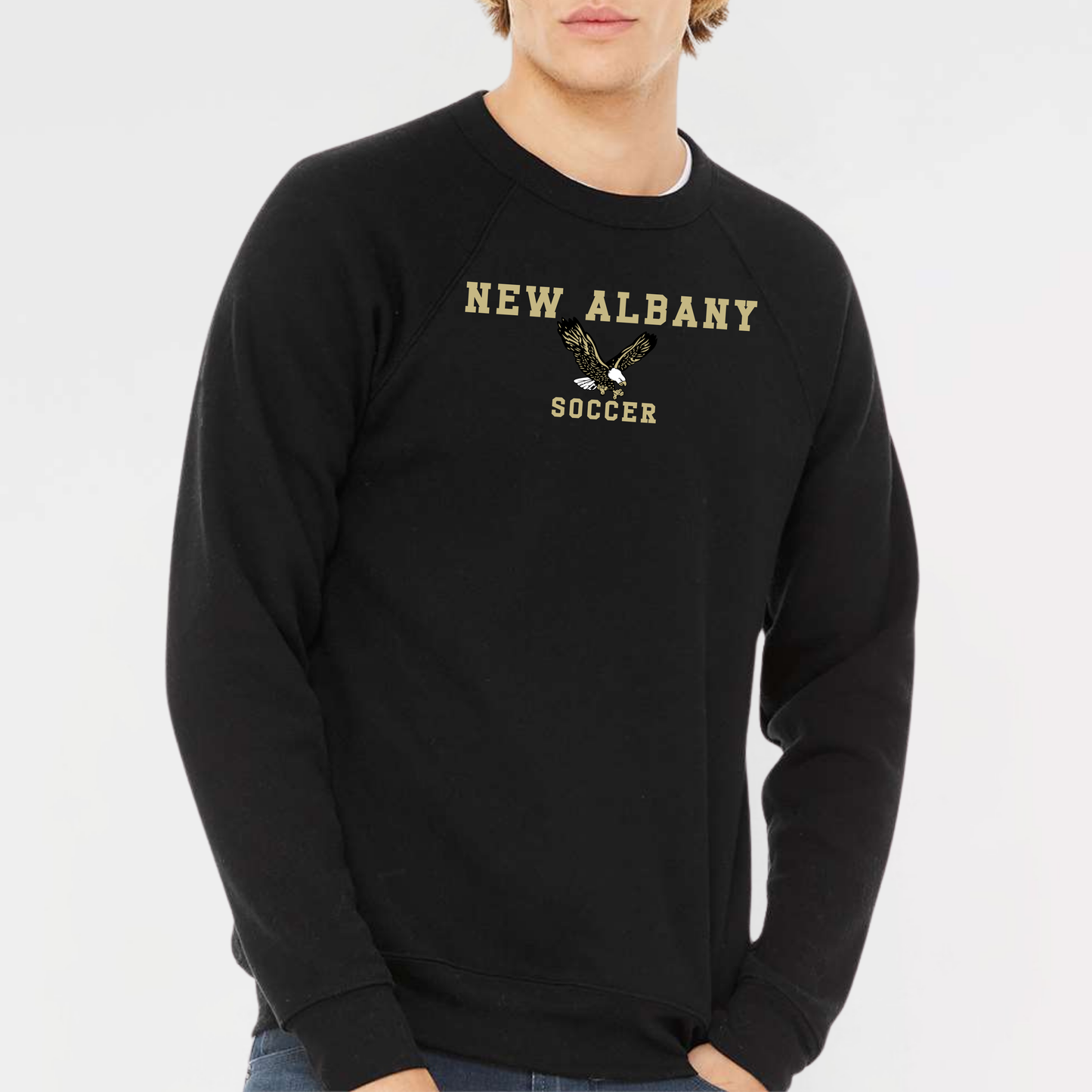 NAGS: New Albany Soccer, Raglan Sponge Fleece Crew Sweatshirt