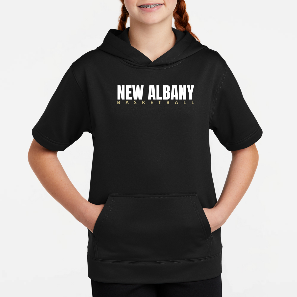NAGTB: New Albany Basketball, Short Sleeve Tech Fleece Hoodie