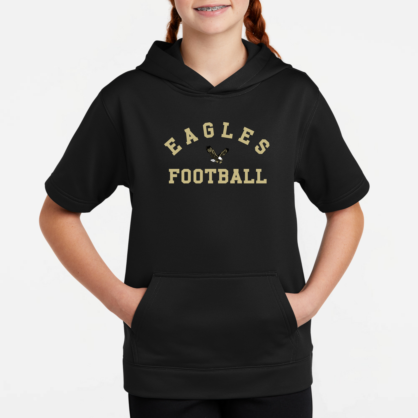 NAFootball: Eagles Football, Short Sleeve Tech Fleece Hoodie