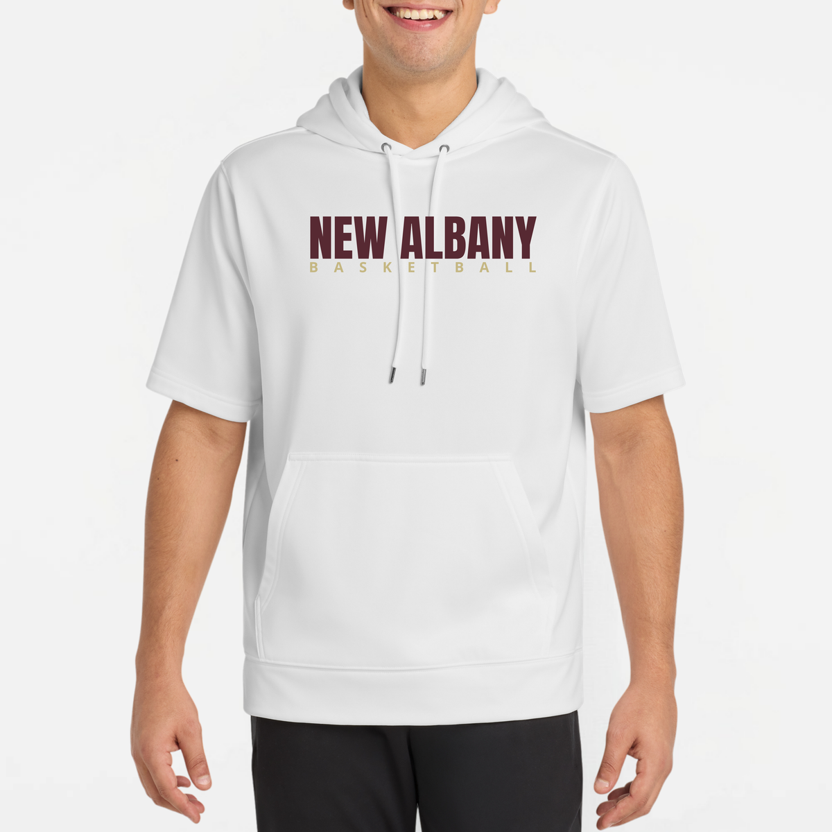 NAGTB: New Albany Basketball, Short Sleeve Tech Fleece Hoodie