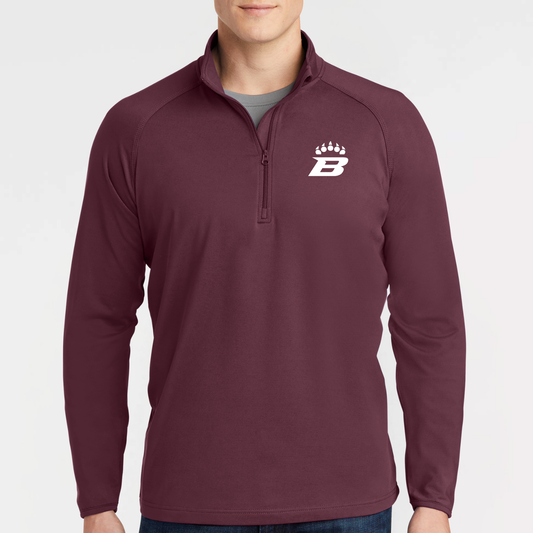 BRUINS: B-Claw Quarter Zip Long Sleeve Tech Pullover