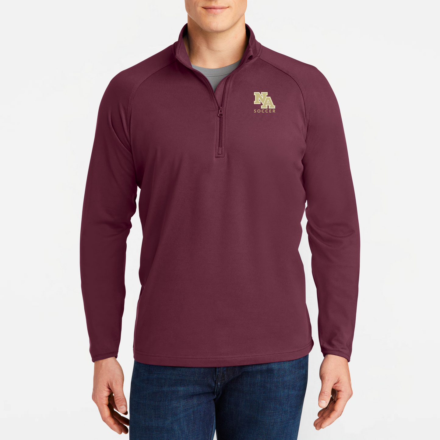 NAGS: NA Soccer, Embroidered, Stretch Quarter-Zip