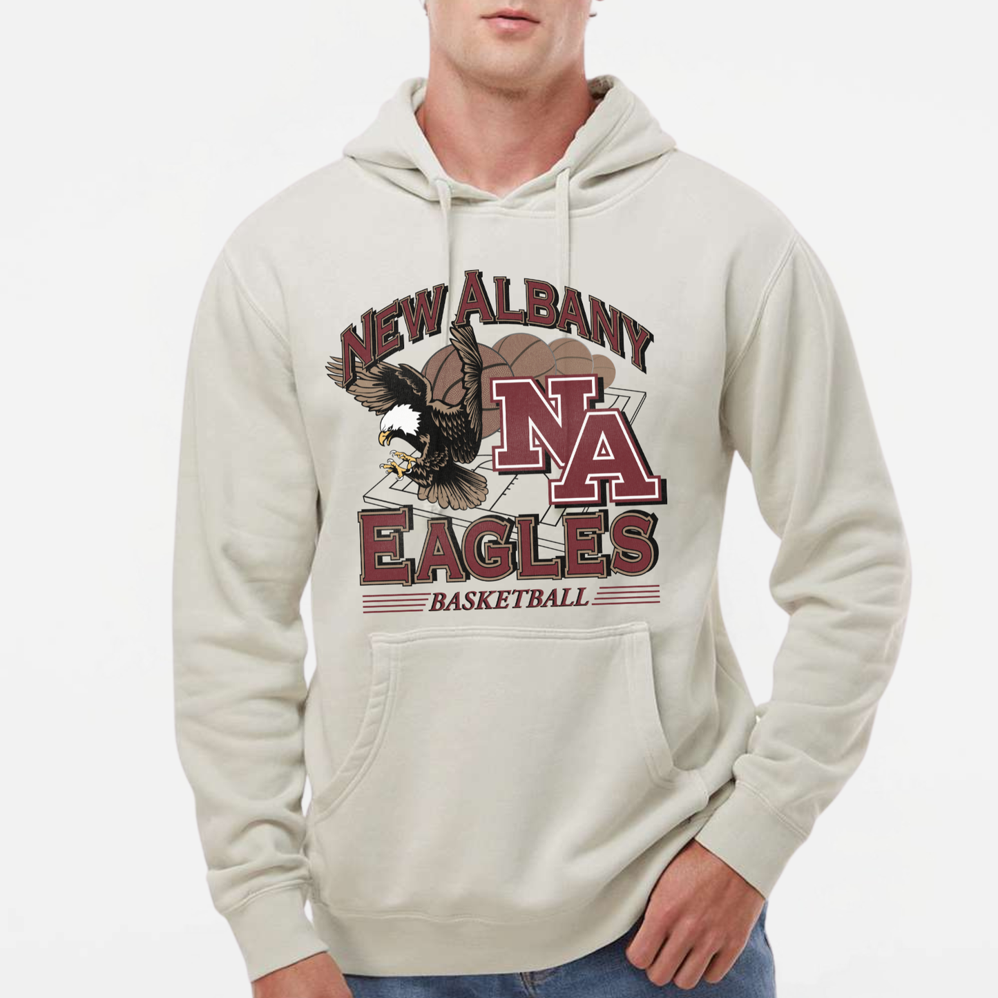 NAGTB: New Albany Basketball Vintage Graphic Hooded Sweatshirt