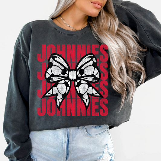 JYAA: Johnnies Soccer Bow *distressed* Sweatshirt