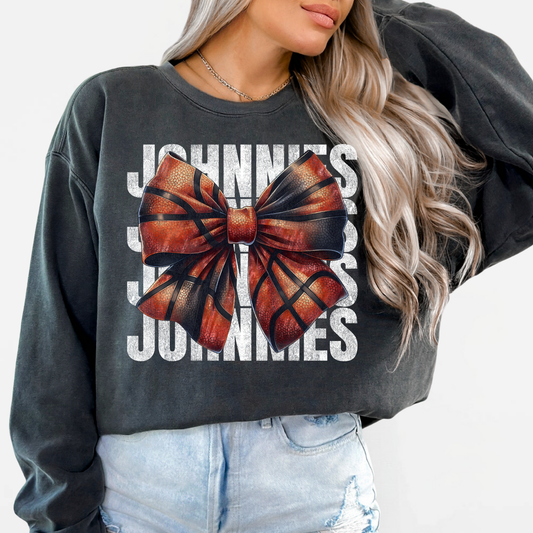 JYAA: Johnnies Basketball Bow *distressed* Sweatshirt