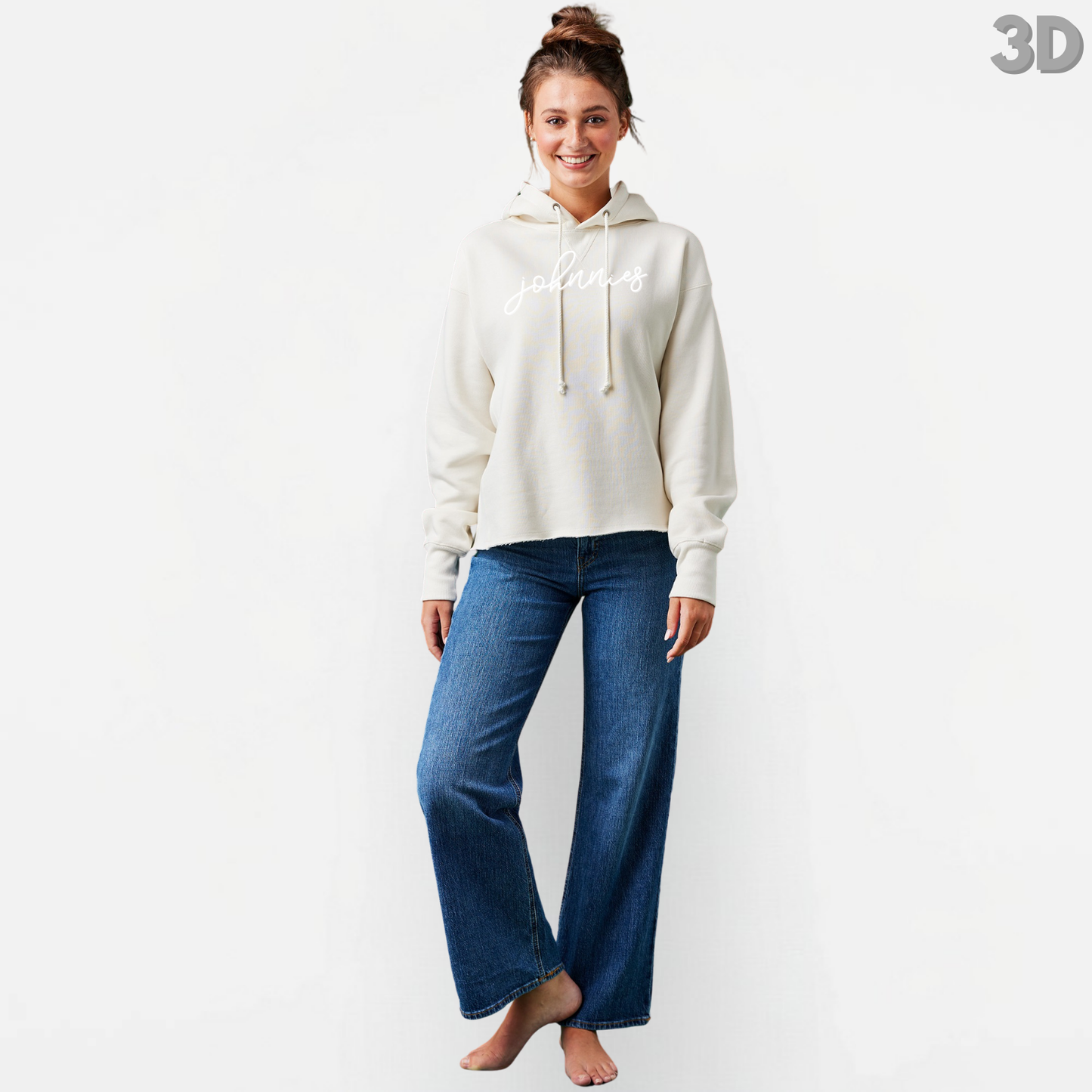 JYAA: Johnnies 3D Printed Women's Heavyweight Hooded Sweatshirt