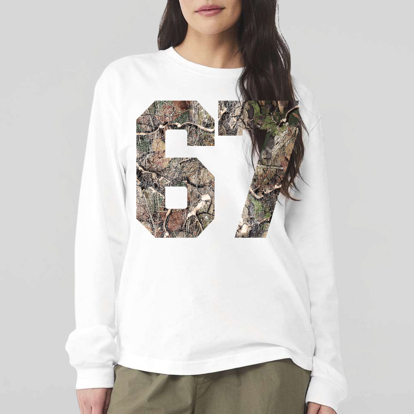 Lucky Number *distressed graphic* 6oz Heavyweight Long Sleeve T-Shirt
