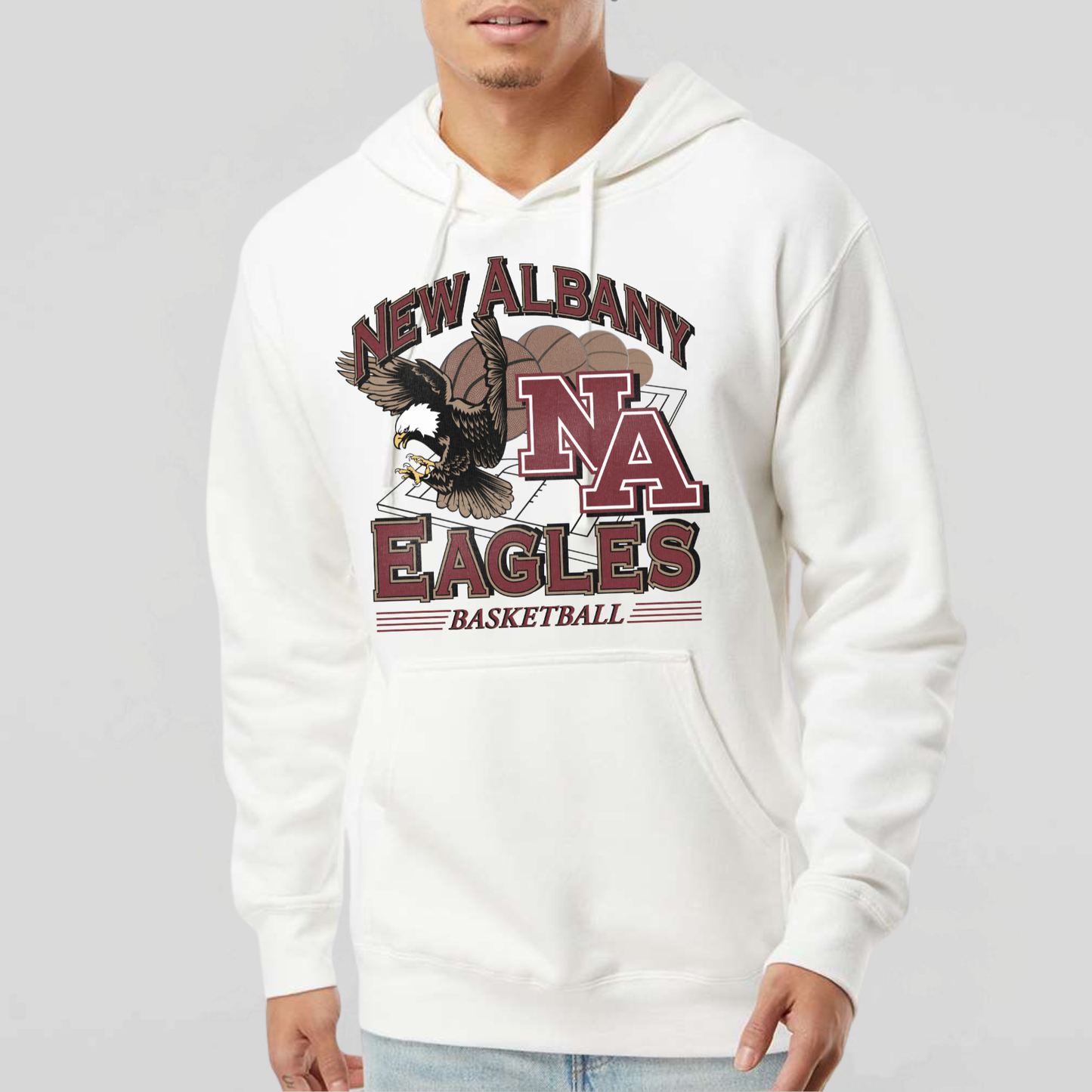 NAGTB: New Albany Basketball Vintage Graphic Hooded Sweatshirt