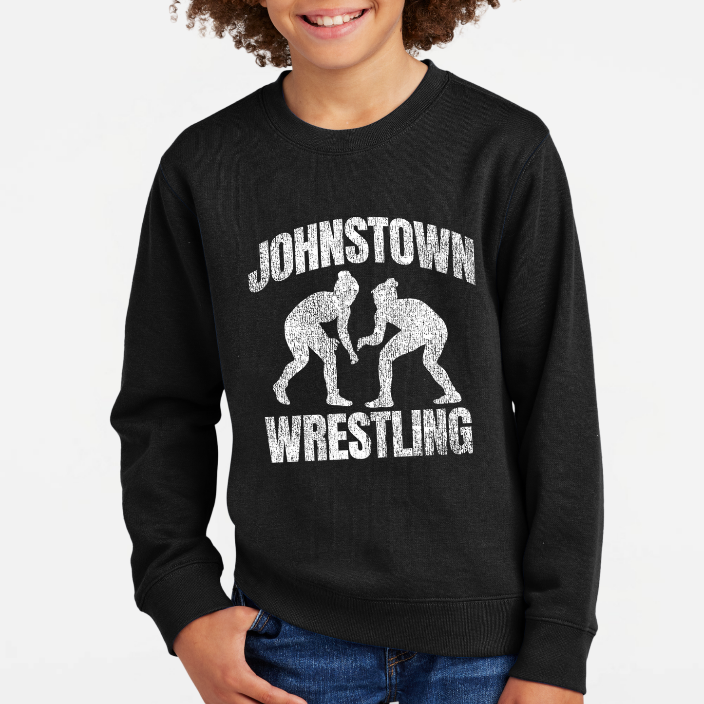 JYAA: Johnstown Wrestling *distressed graphic* Crew Sweatshirt