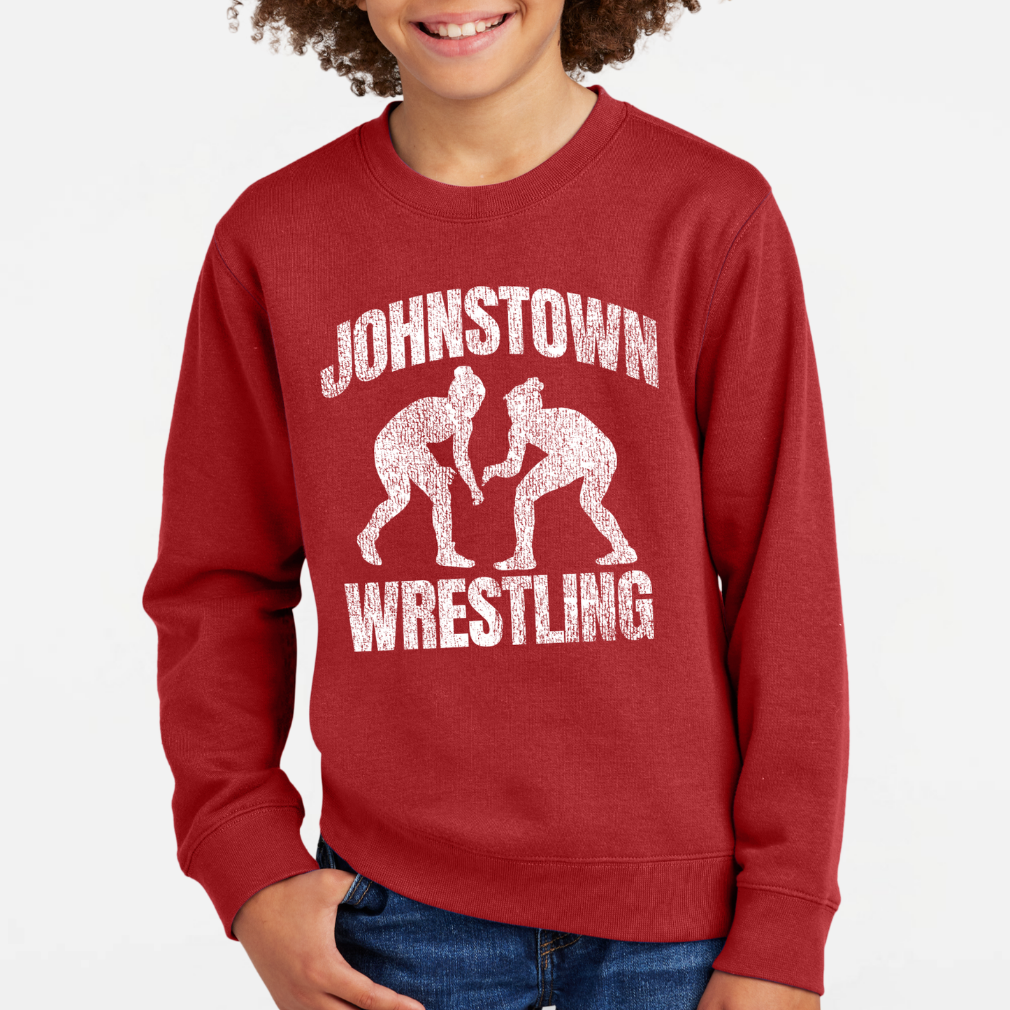 JYAA: Johnstown Wrestling *distressed graphic* Crew Sweatshirt
