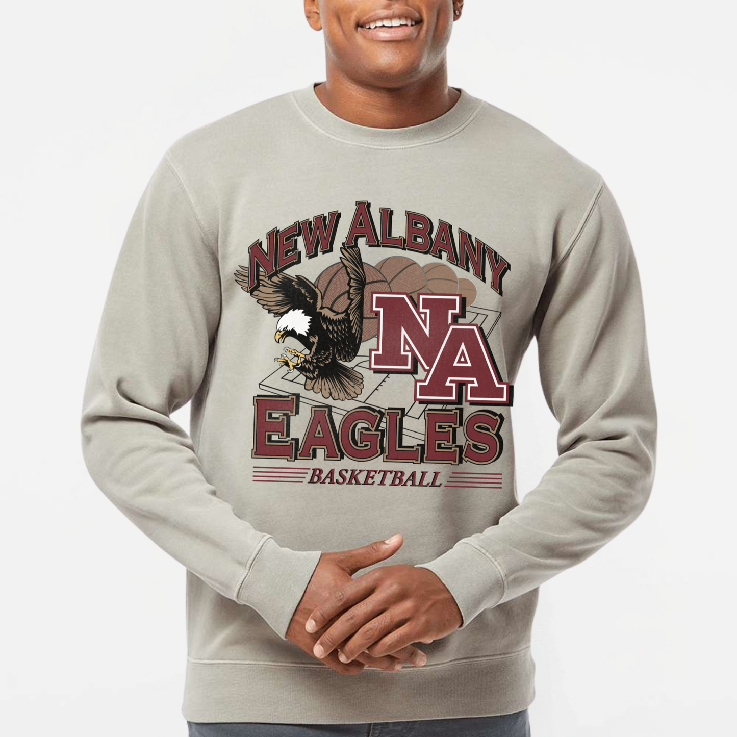 NAGTB: New Albany Basketball Vintage Graphic Crew Sweatshirt