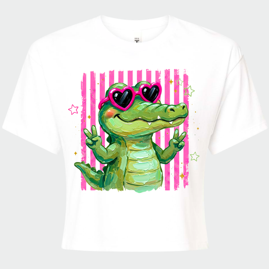 PTAC: Painted Gator Women's Crop Tee