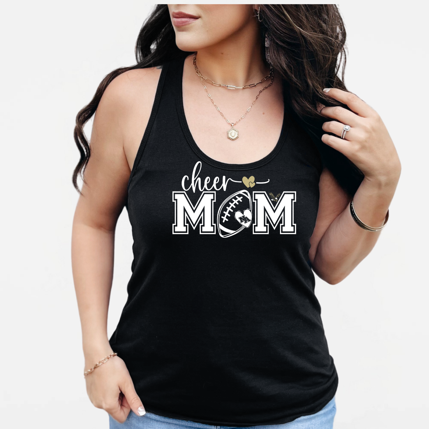 NAYCHEER: Football Cheer Mom Women's Racerback Tank Top