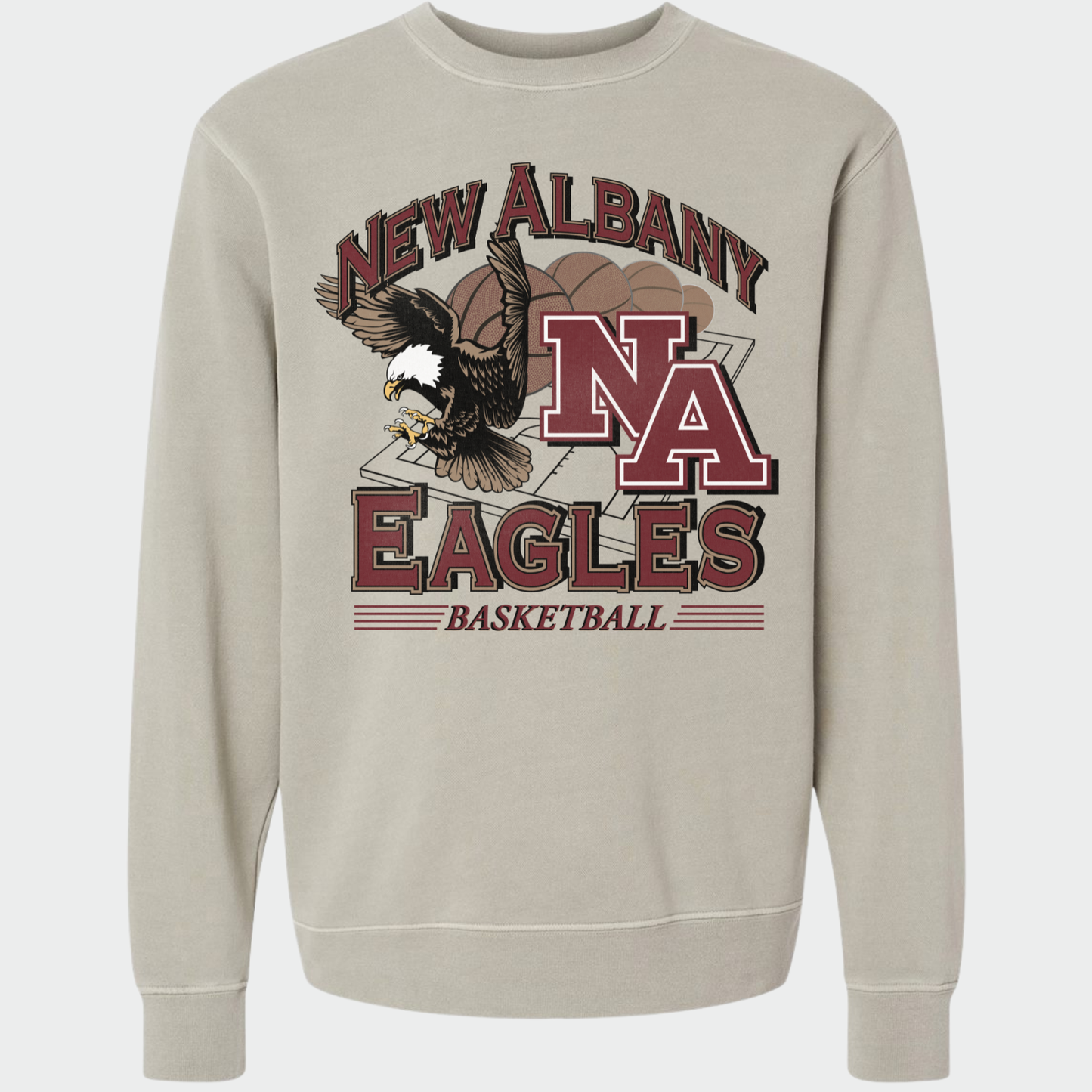 NAGTB: New Albany Basketball Vintage Graphic Crew Sweatshirt