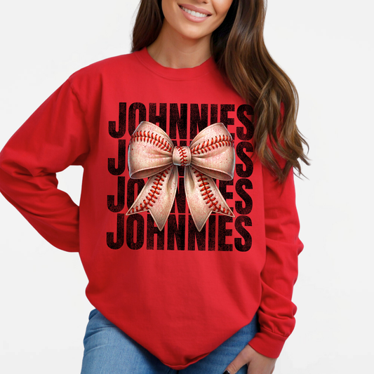 JYAA: Johnnies Baseball Bow *distressed* Long Sleeve T-Shirt