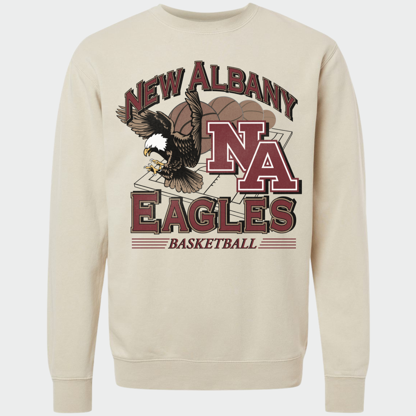 NAGTB: New Albany Basketball Vintage Graphic Crew Sweatshirt