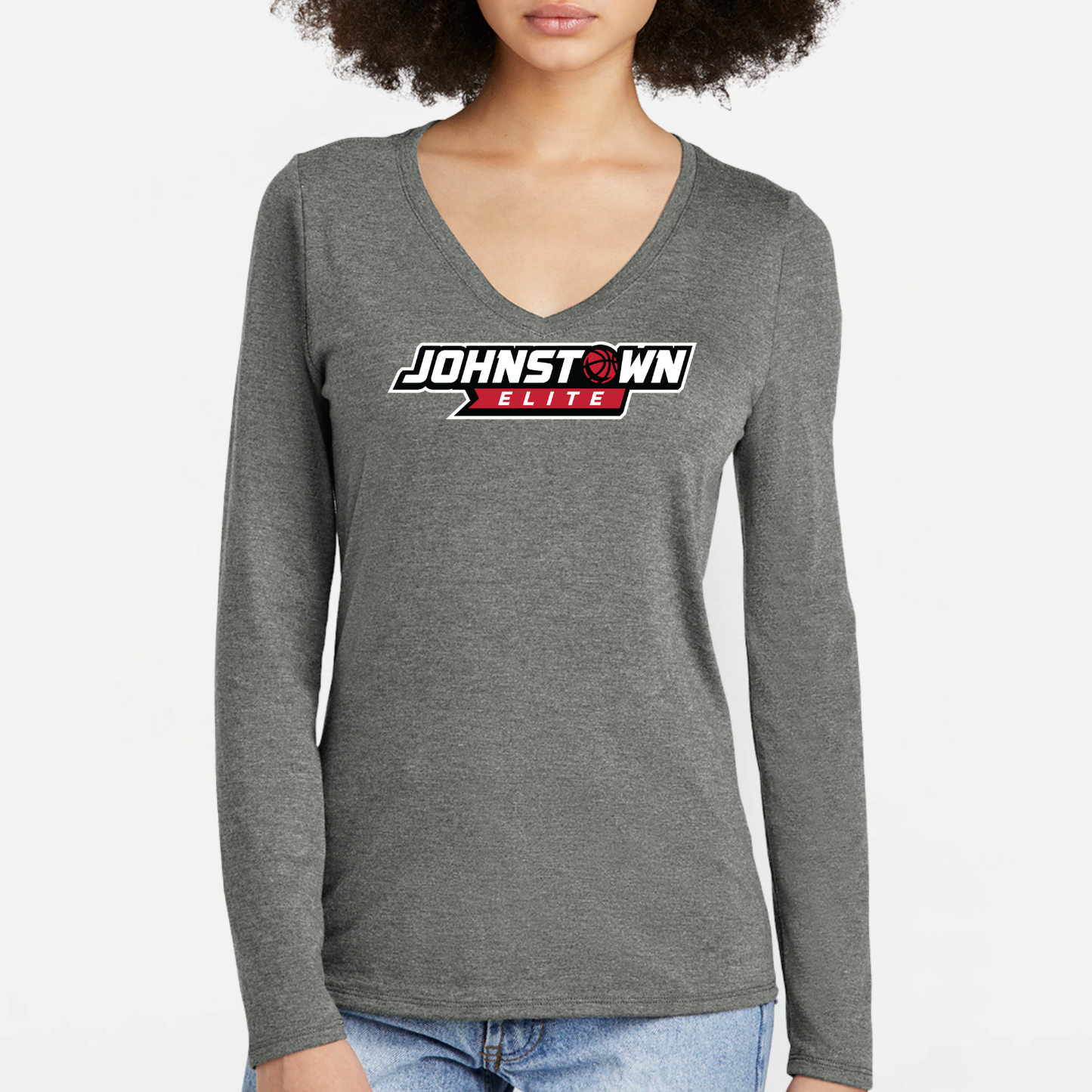JEB: Johnstown Elite Basketball Women's Triblend V-Neck Long Sleeve T-Shirt