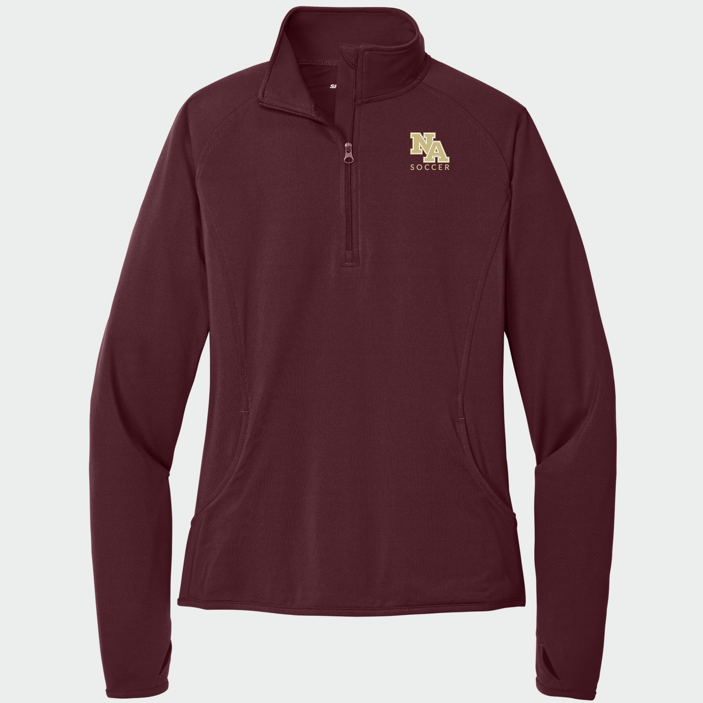 NAGS: NA Soccer, Embroidered, Women's Stretch Quarter-Zip