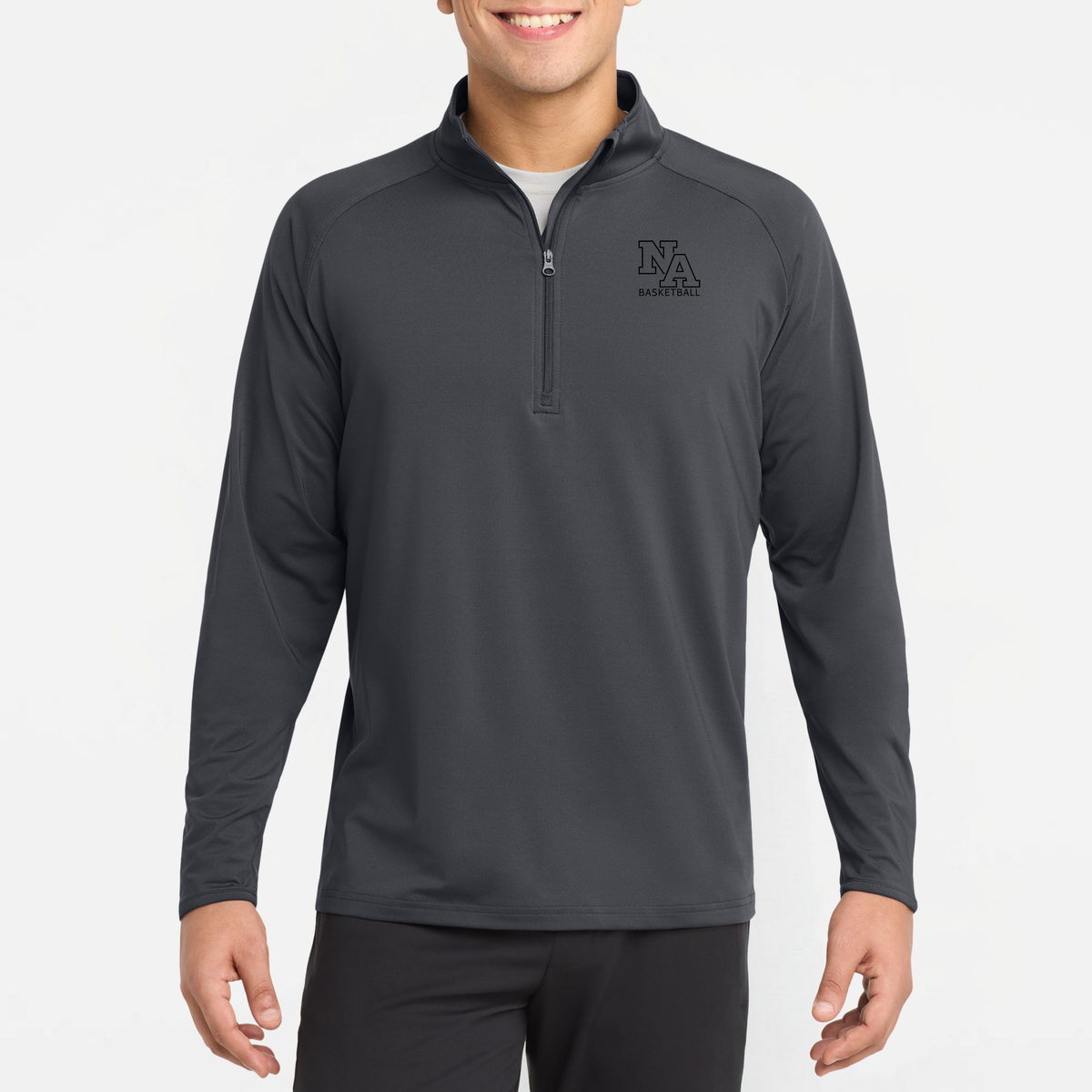 NAGTB: NA Basketball, Embroidered, Stretch Quarter-Zip