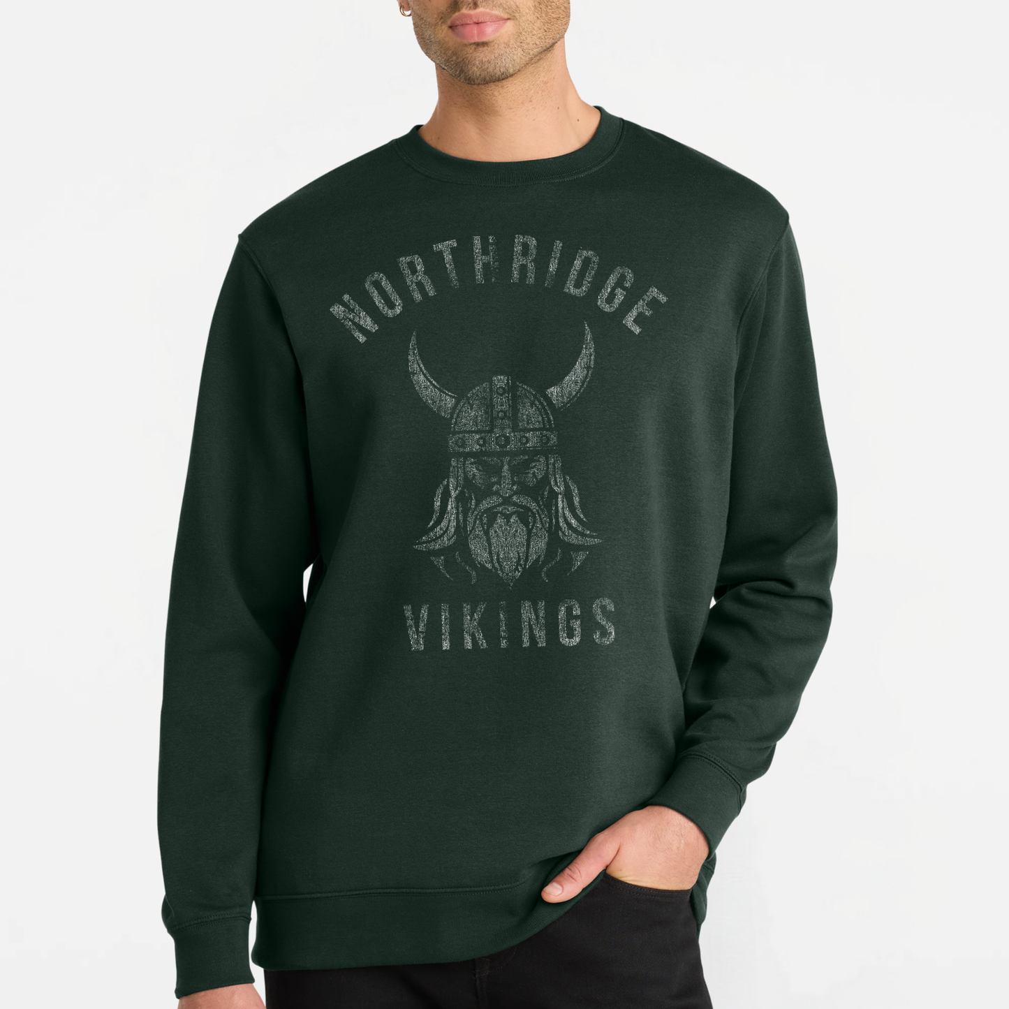 NRS: Northridge Vikings *Distressed Graphic* Crew Sweatshirt