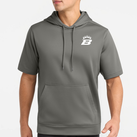 BRUINS: B-Claw Short Sleeve Hooded Tech Sweatshirt